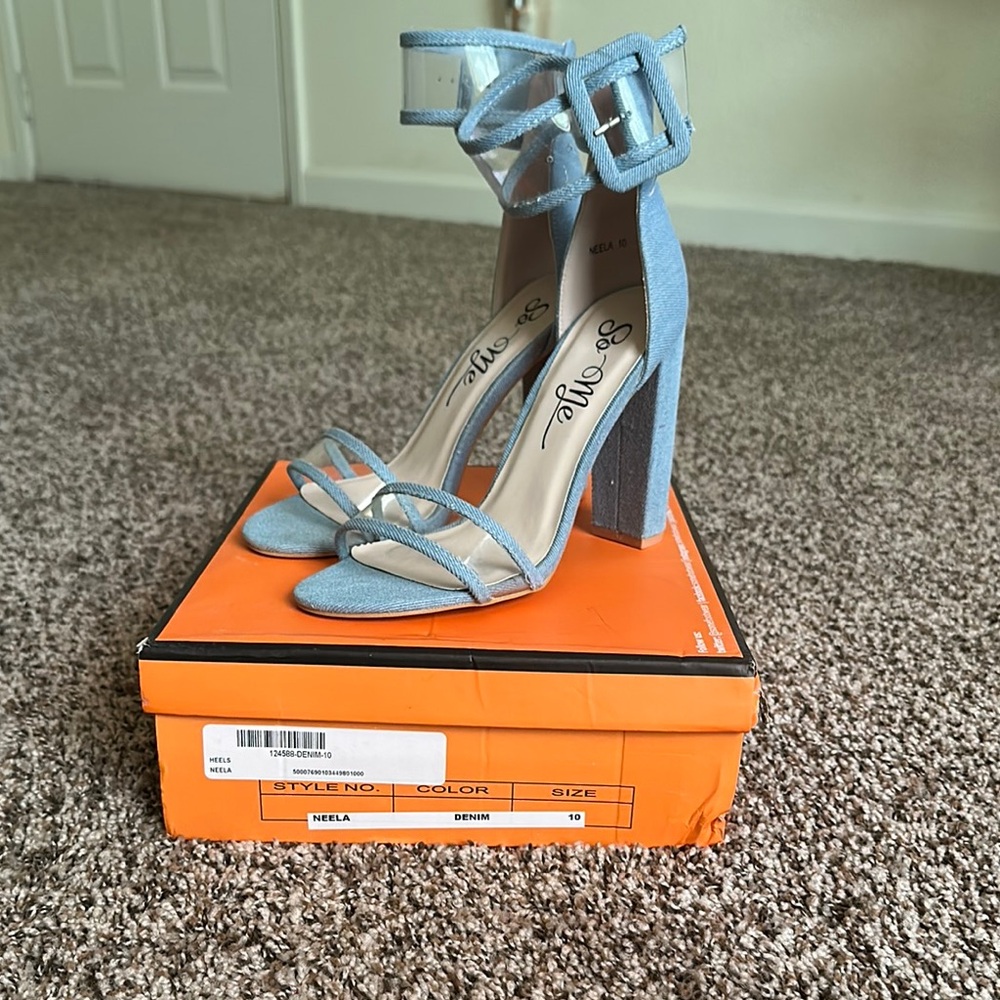 Blue Denim Heels - Picture 3 of 3